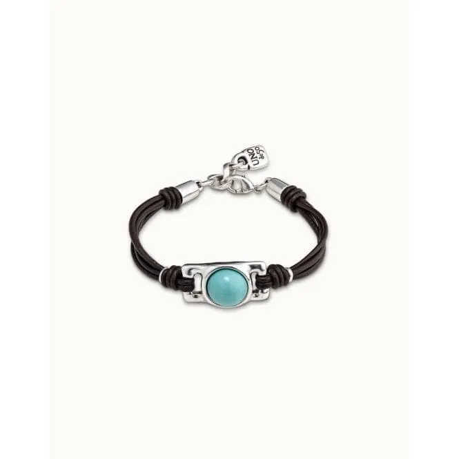 Darling Turquoise Leather Natural Stone Bracelet