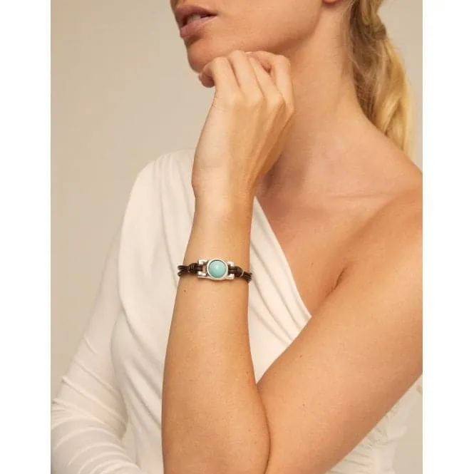 Darling Turquoise Leather Natural Stone Bracelet