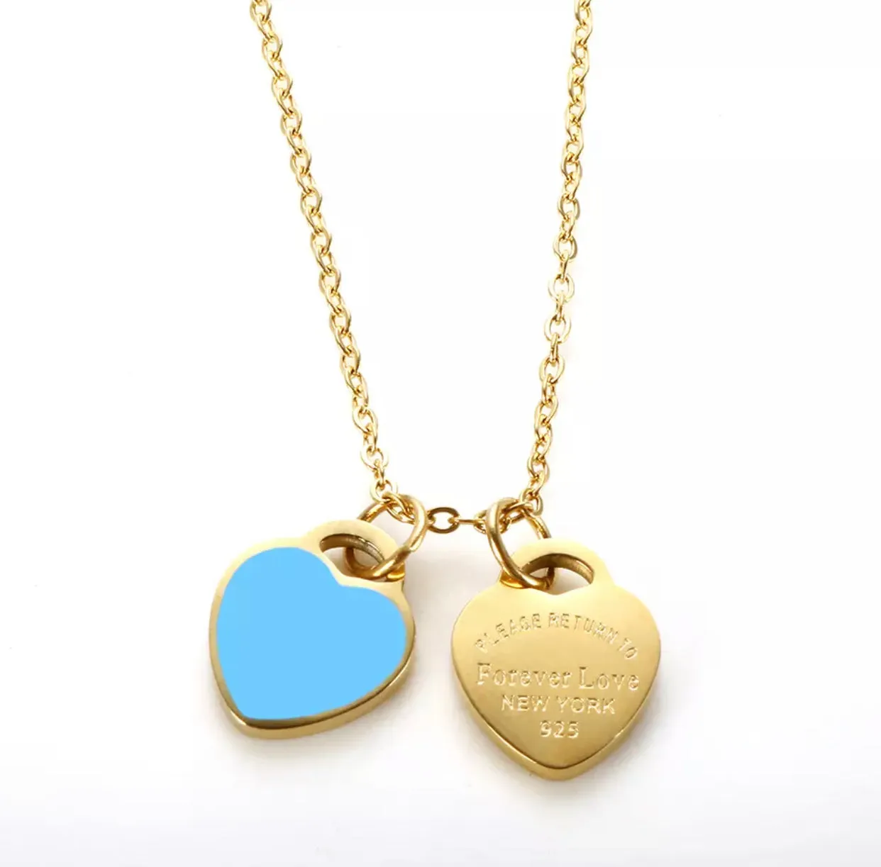 Dbl Heart Charm Necklace