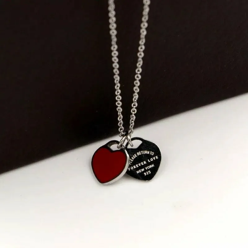 Dbl Heart Charm Necklace