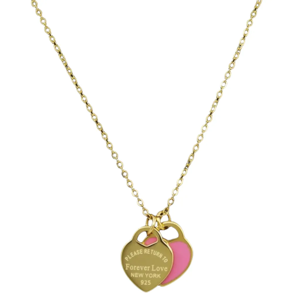 Dbl Heart Charm Necklace