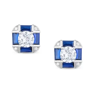 Déco Geometric Blue Stud Earrings