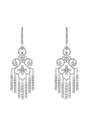 Deco Chandelier Drops Earrings Silver