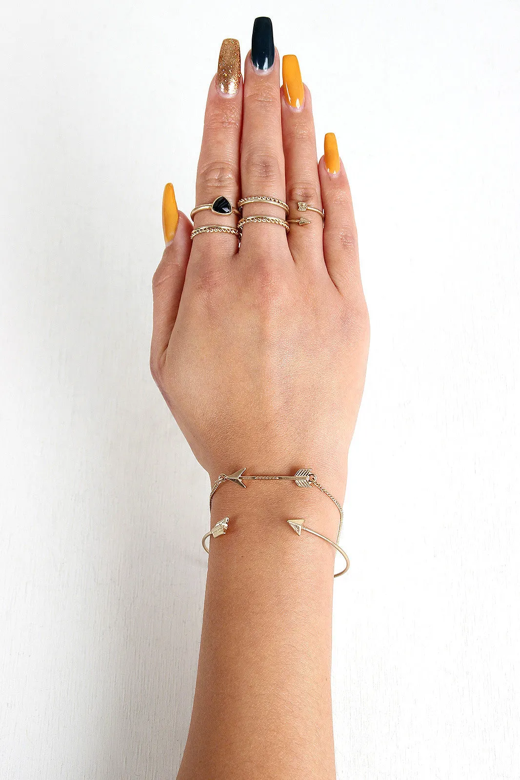 Delicate Arrow Bracelet And Ring Set