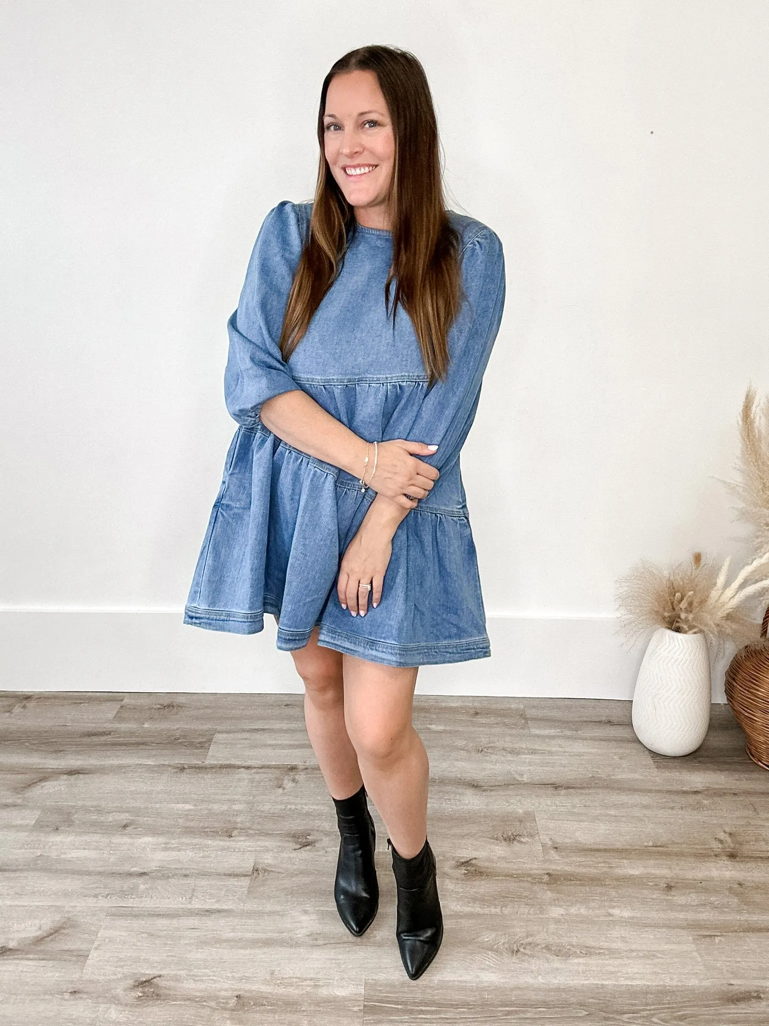 Denim Tiered Dress