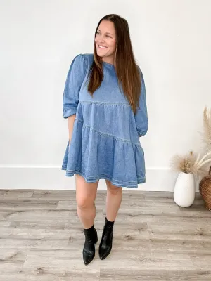 Denim Tiered Dress