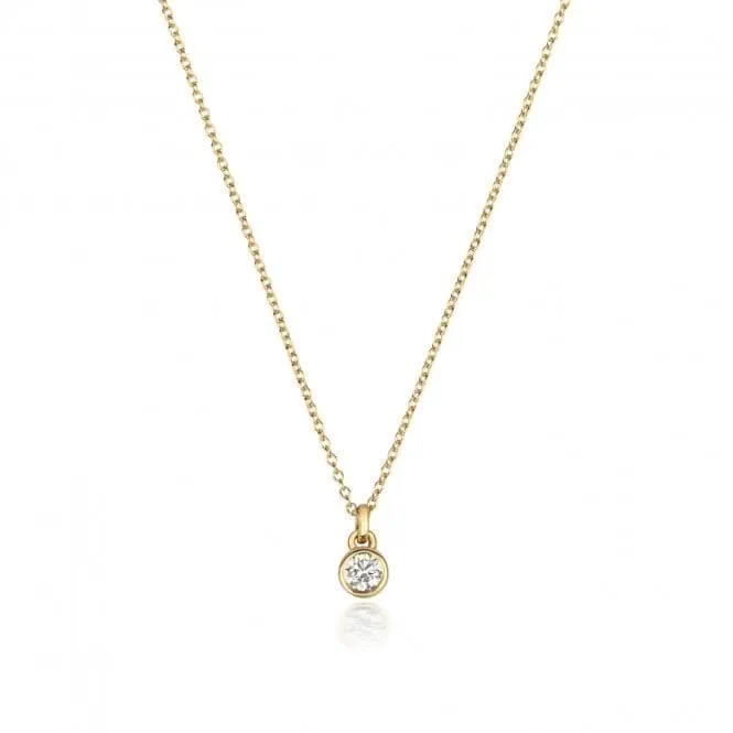 Diamond Jewellery 18ct Gold Diamond Necklace with Rubover Setting NDQ152