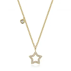 Diamond Jewellery 18ct Gold Diamond Star Necklace NDQ138