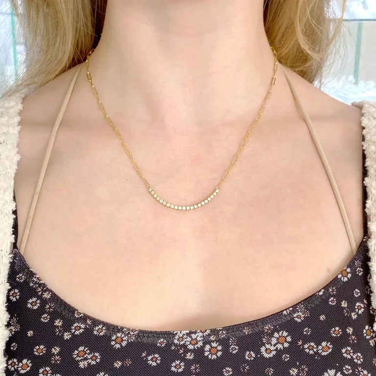 Diamond Paperclip Necklace