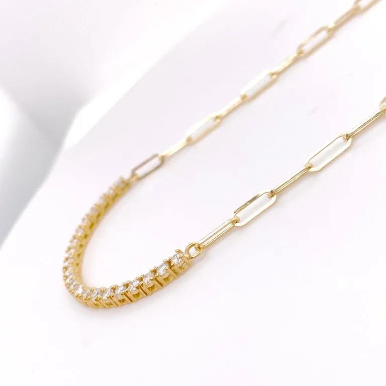 Diamond Paperclip Necklace