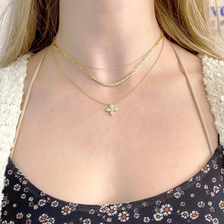 Diamond Paperclip Necklace