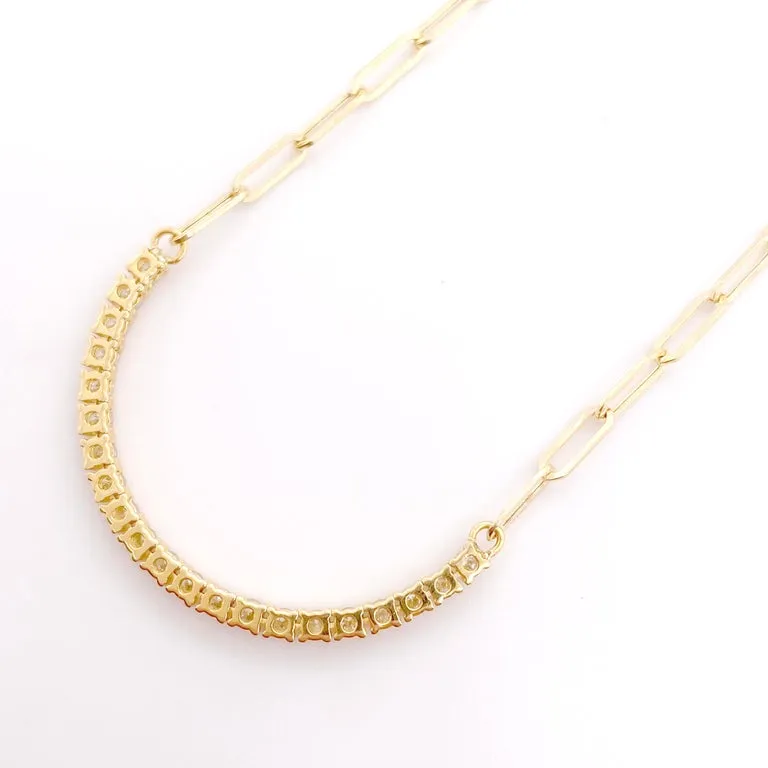 Diamond Paperclip Necklace