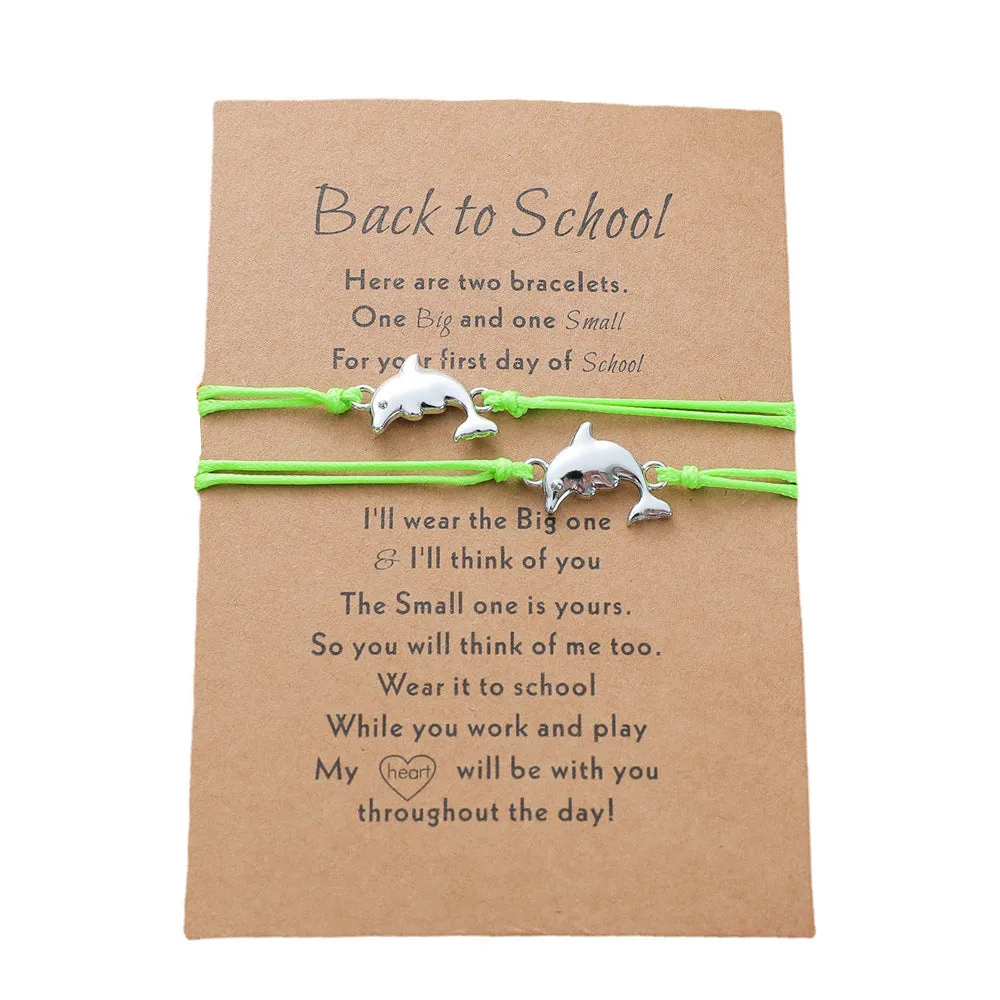 Dolphin School Season Card Bracelet Personality Parent-child