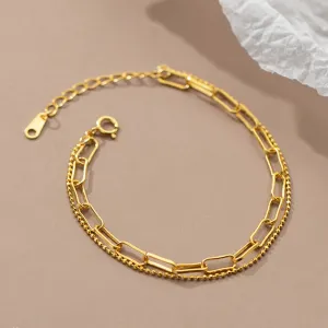 Double Chain Curb Bracelet