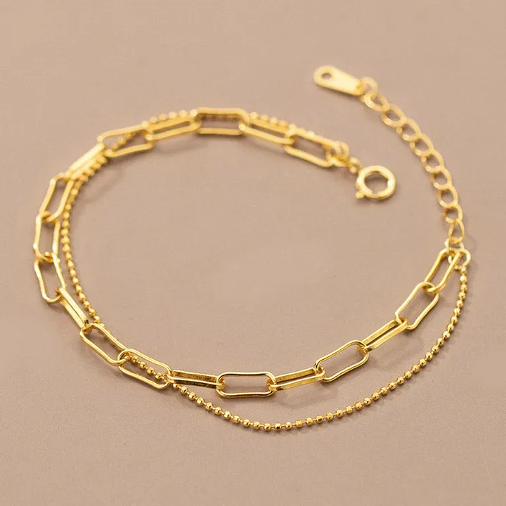 Double Chain Curb Bracelet