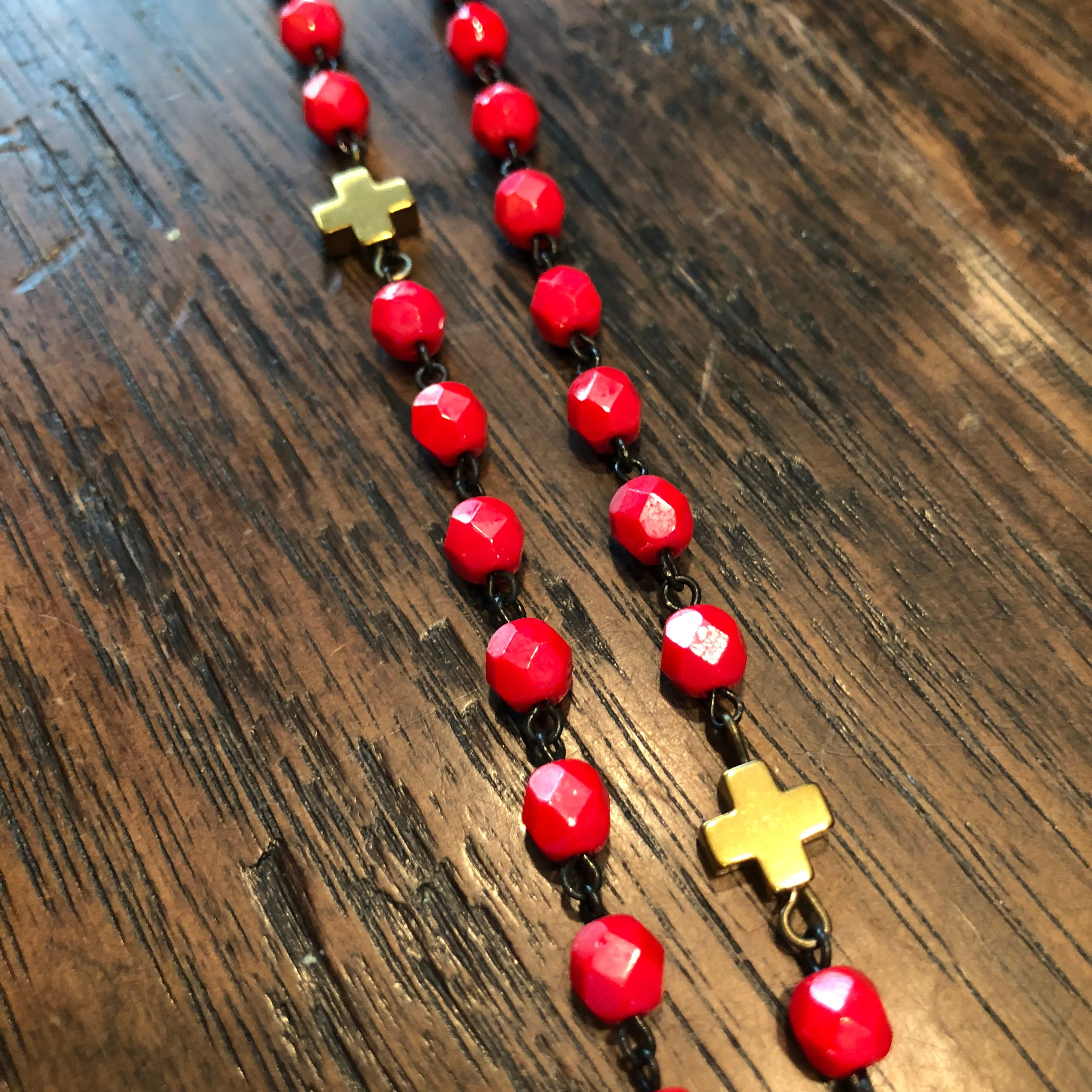 Drop and Cross Necklace