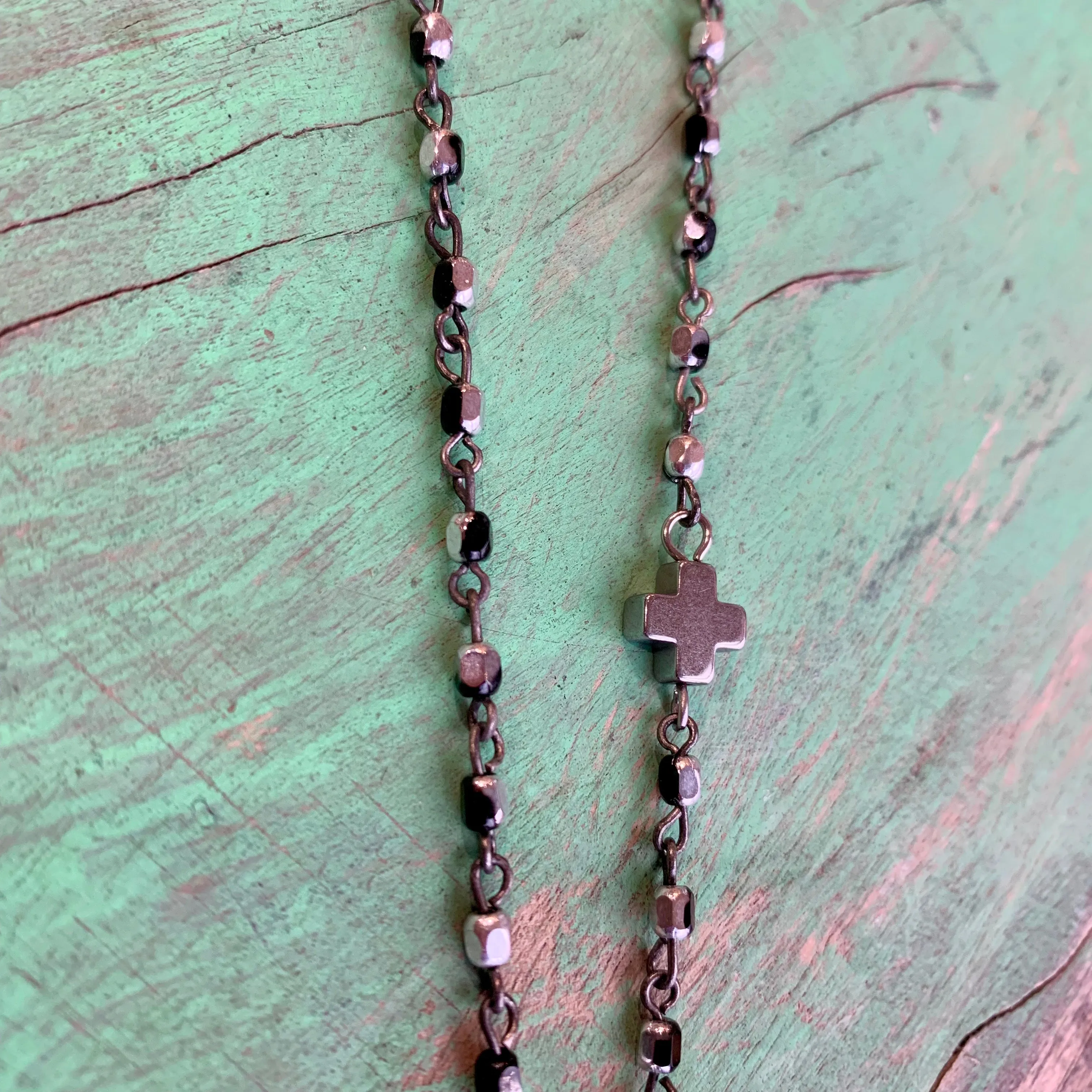 Drop and Cross Necklace