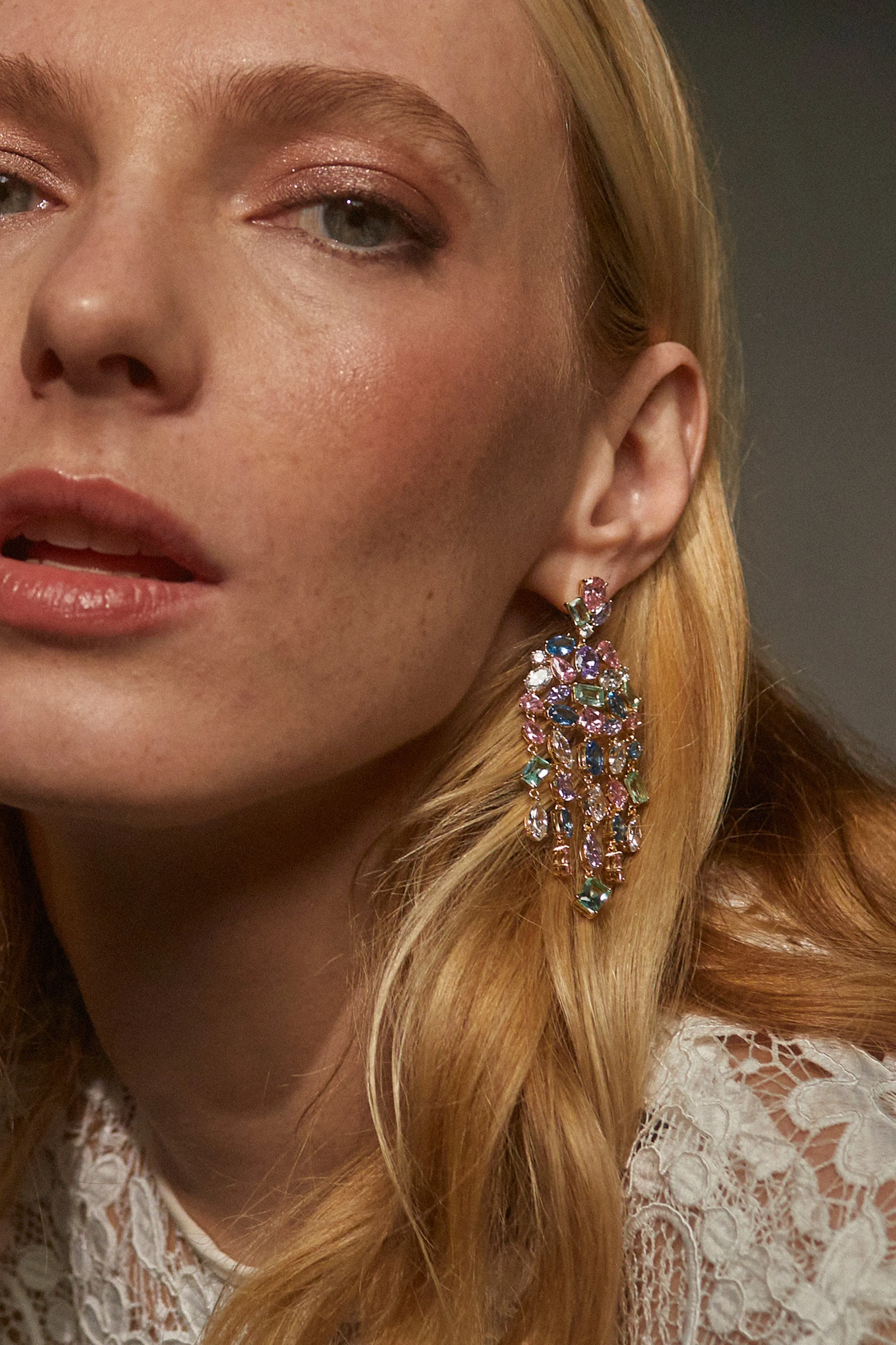 EAR CANDY MULTI-COLOR CHANDELIER EARRINGS