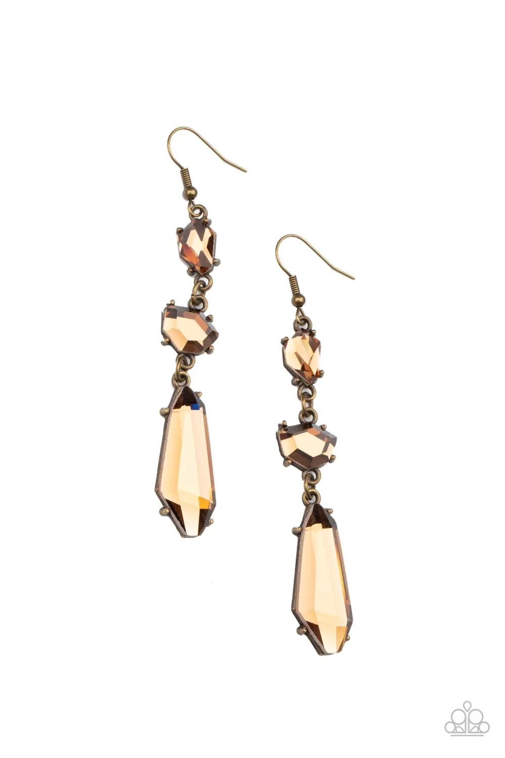 Earrings Sophisticated Smolder - Brass E2275