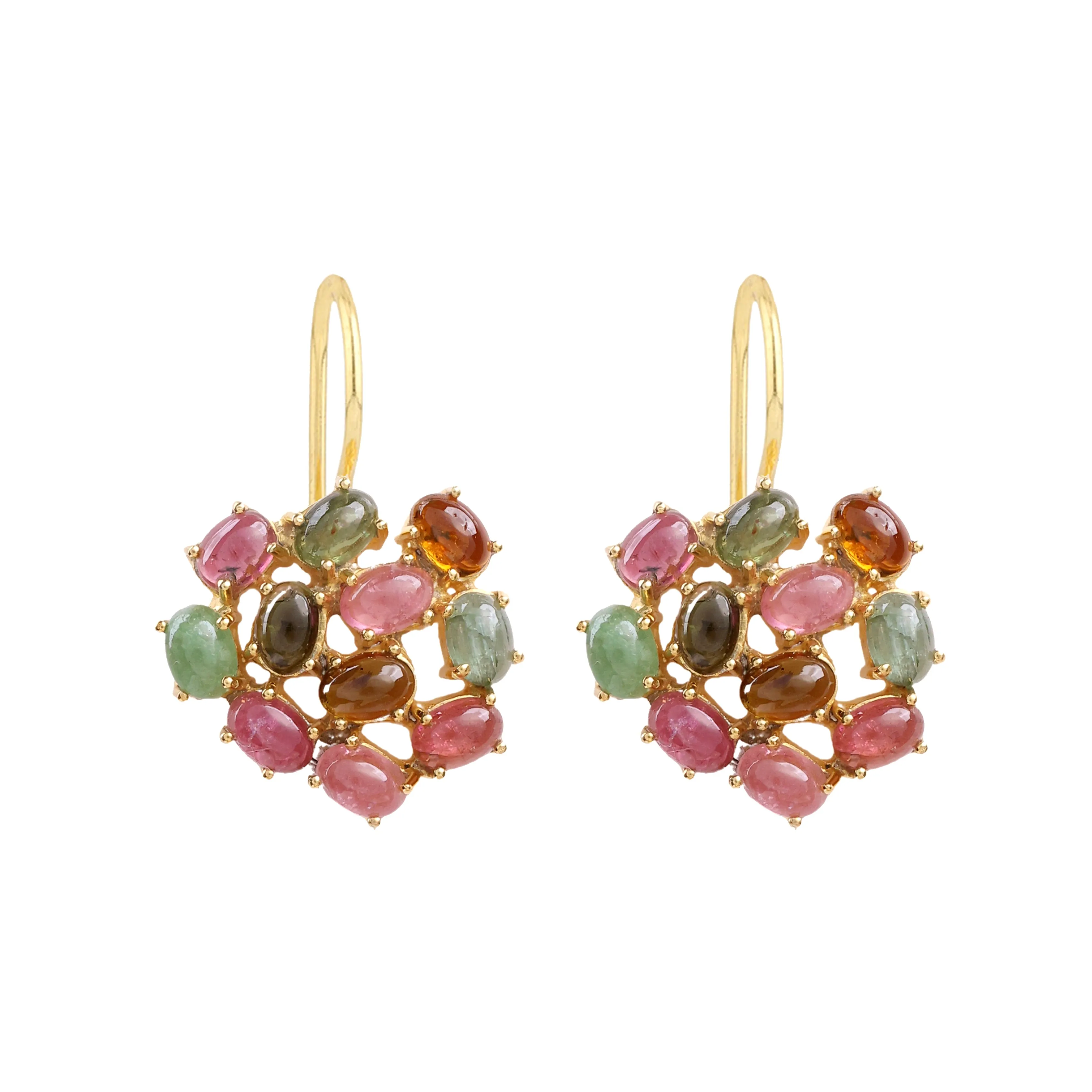 Earrings - Tourmaline Cluster