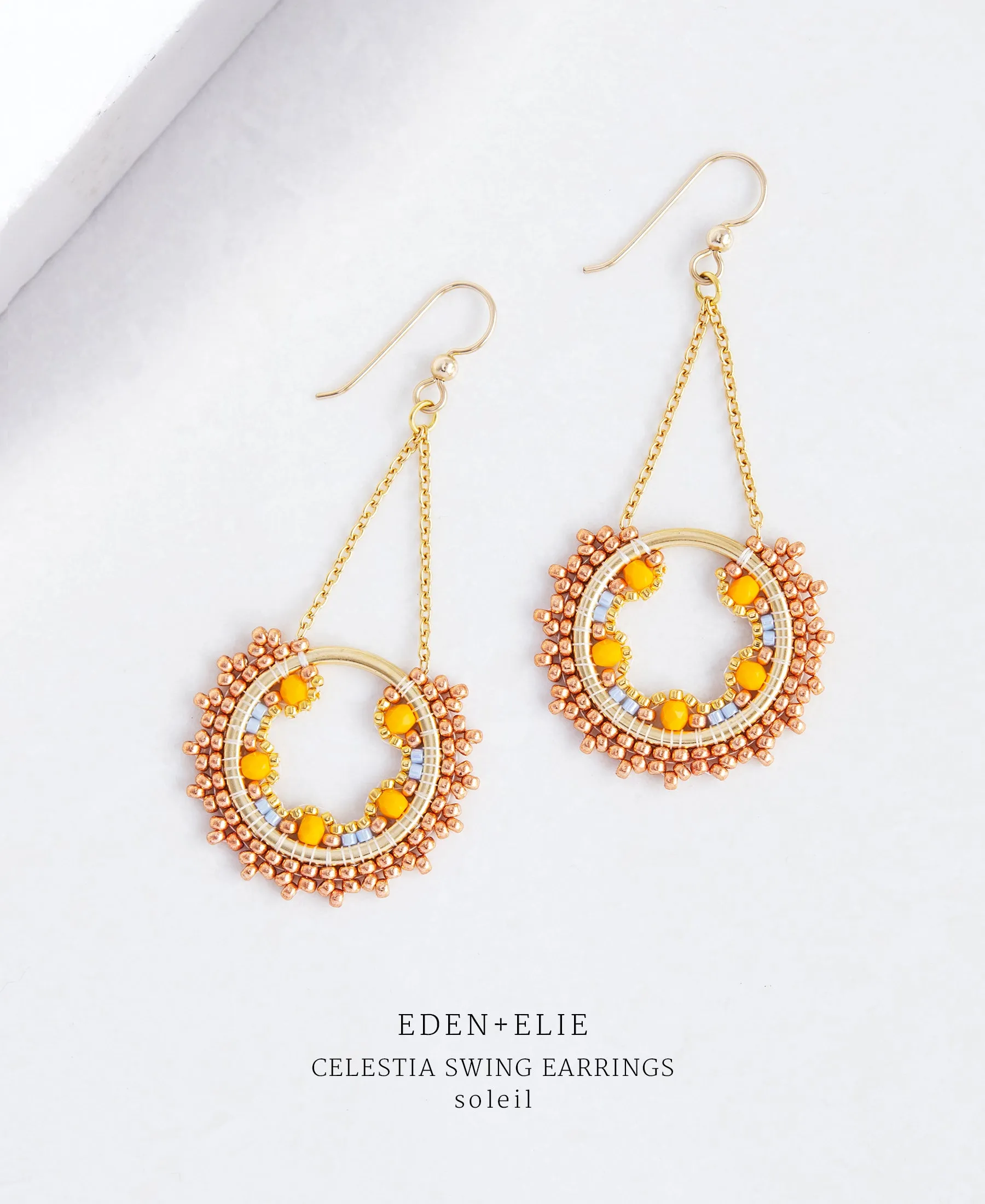 EDEN   ELIE Celestia Swing Earrings - soleil orange