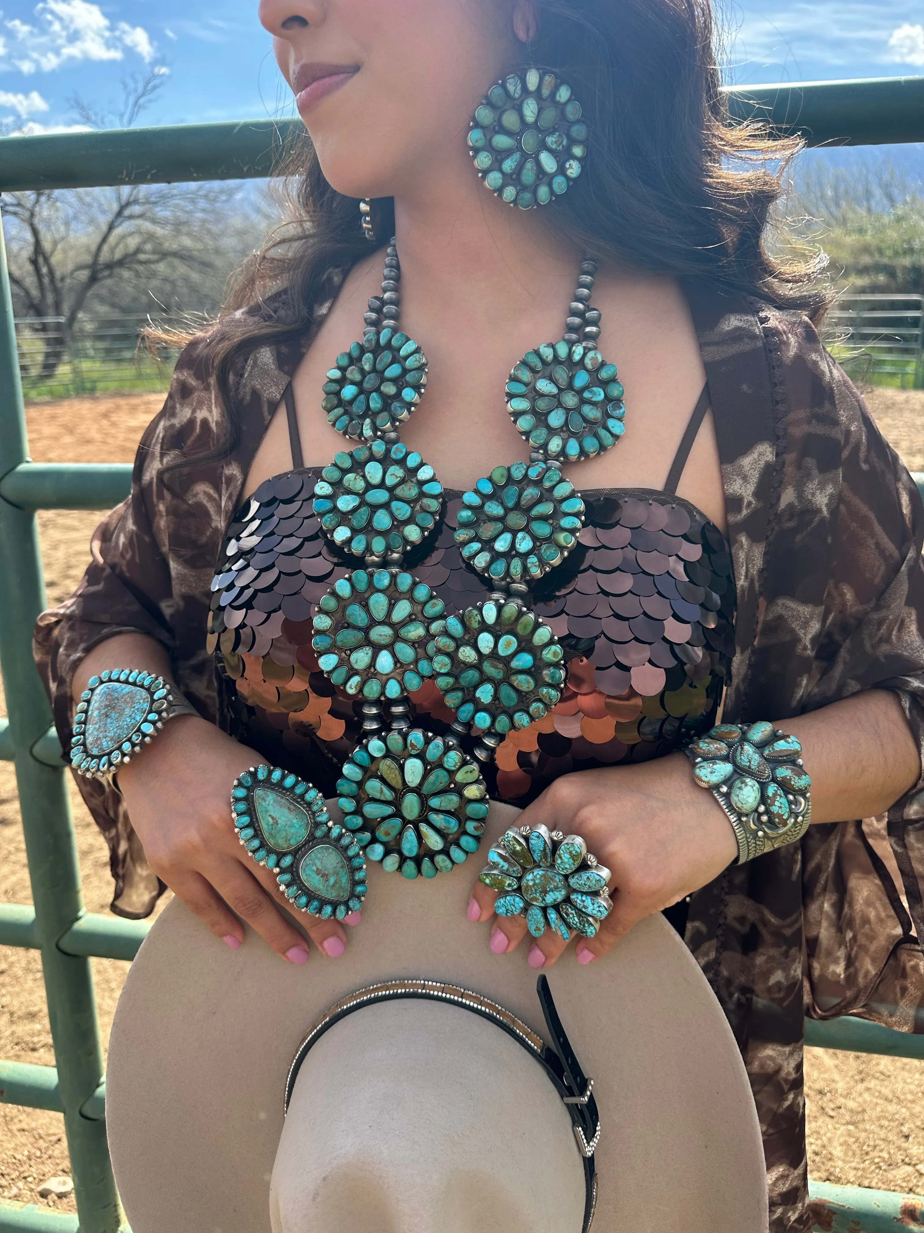 Ella Peters Royston Turquoise Statement Necklace Set