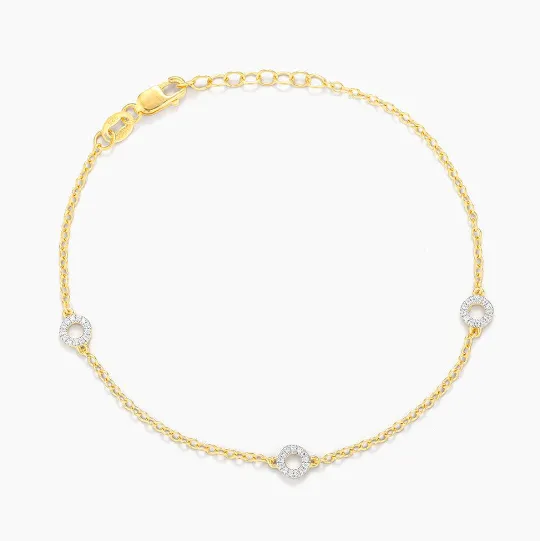 Ella Stein Gold Plated Diamond Circle Station Bracelet