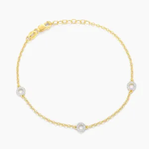 Ella Stein Gold Plated Diamond Circle Station Bracelet