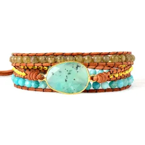 Exclusive Women's Jade & Leather Wrap Bracelets - High-End Jewelry