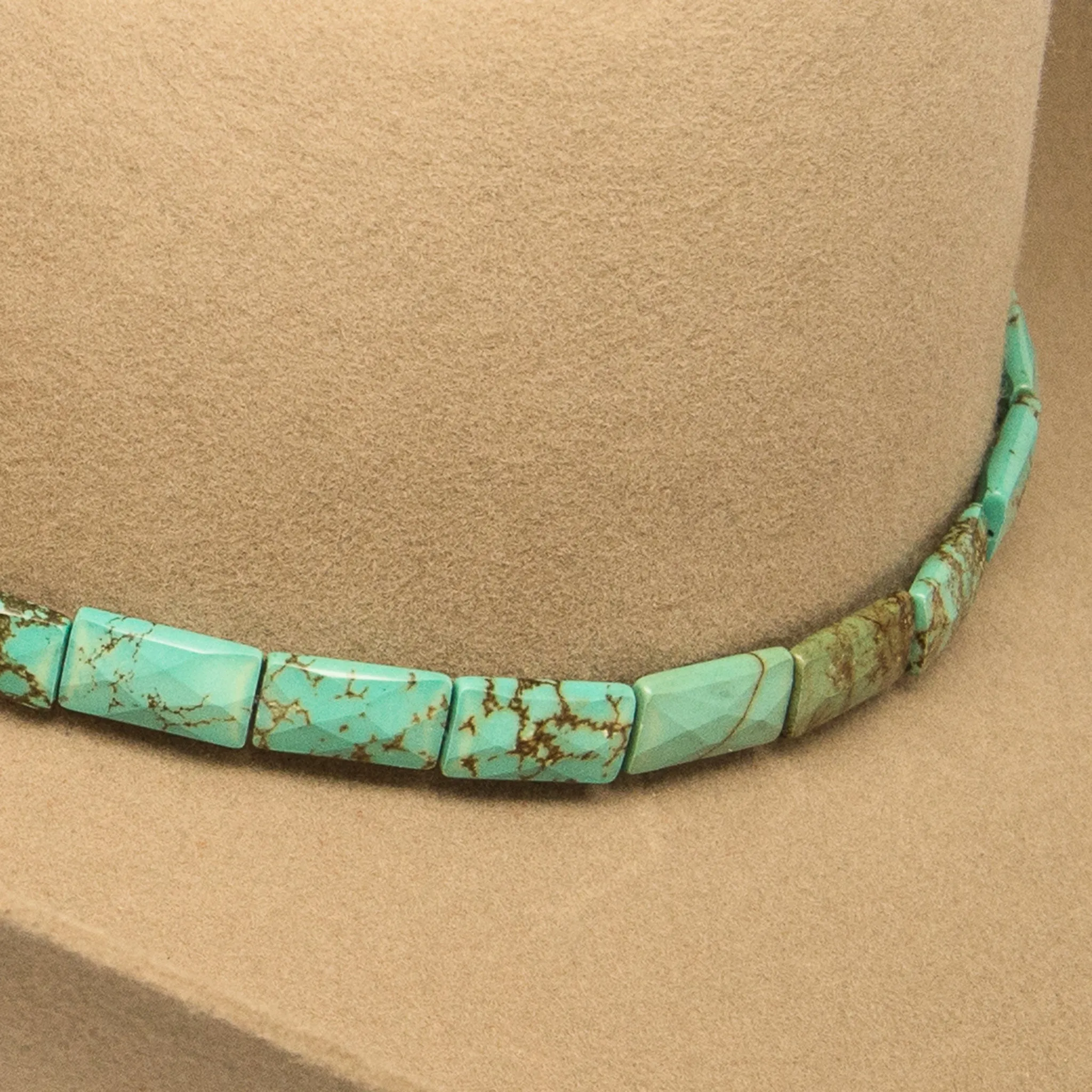 Faceted Turquoise Hat Band