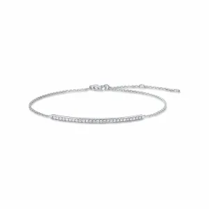 FANCIME "High Bar" Diamond Dainty Bar 14k Solid White Gold Bracelet