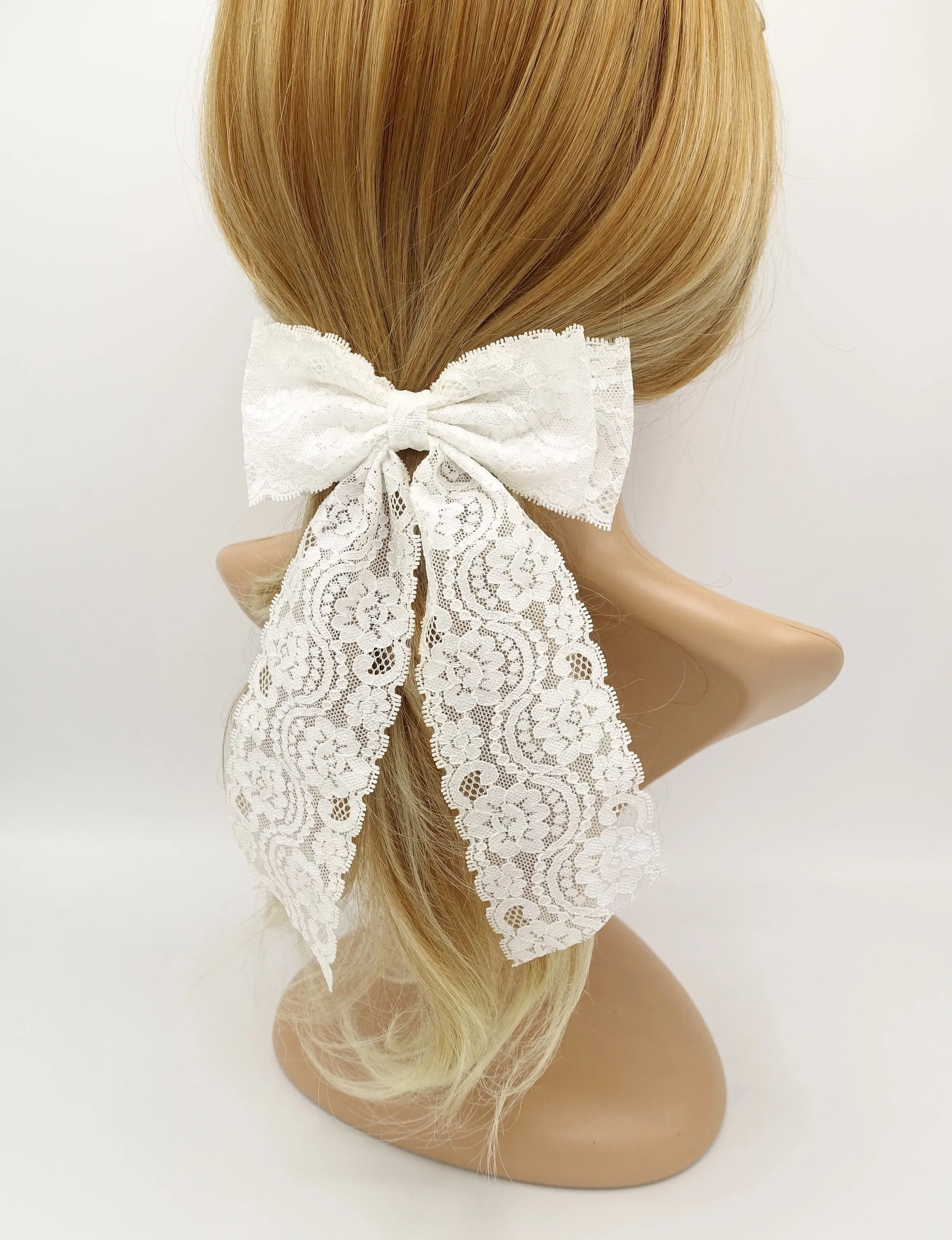 floral lace layered bow simple style hair accessory for women