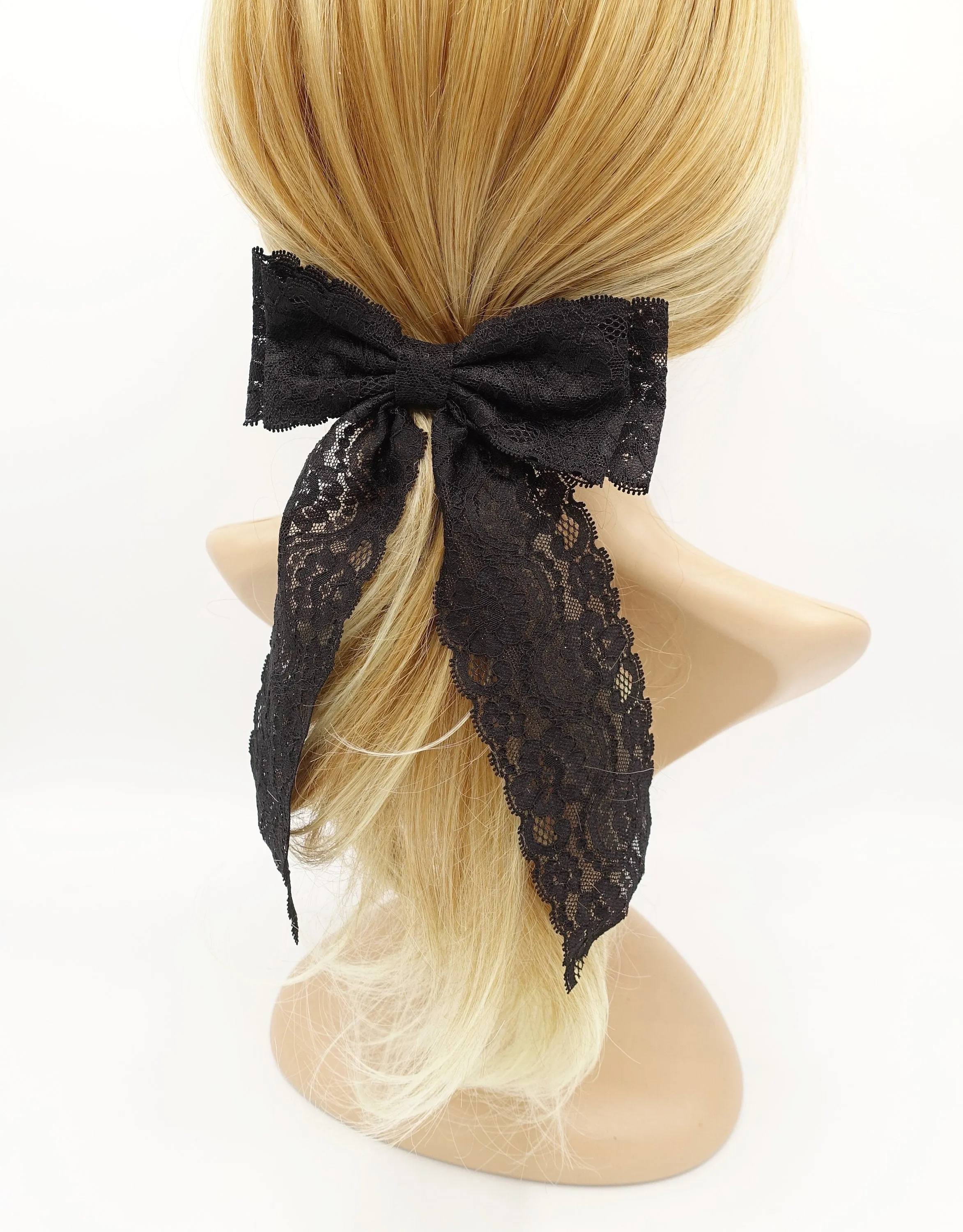 floral lace layered bow simple style hair accessory for women