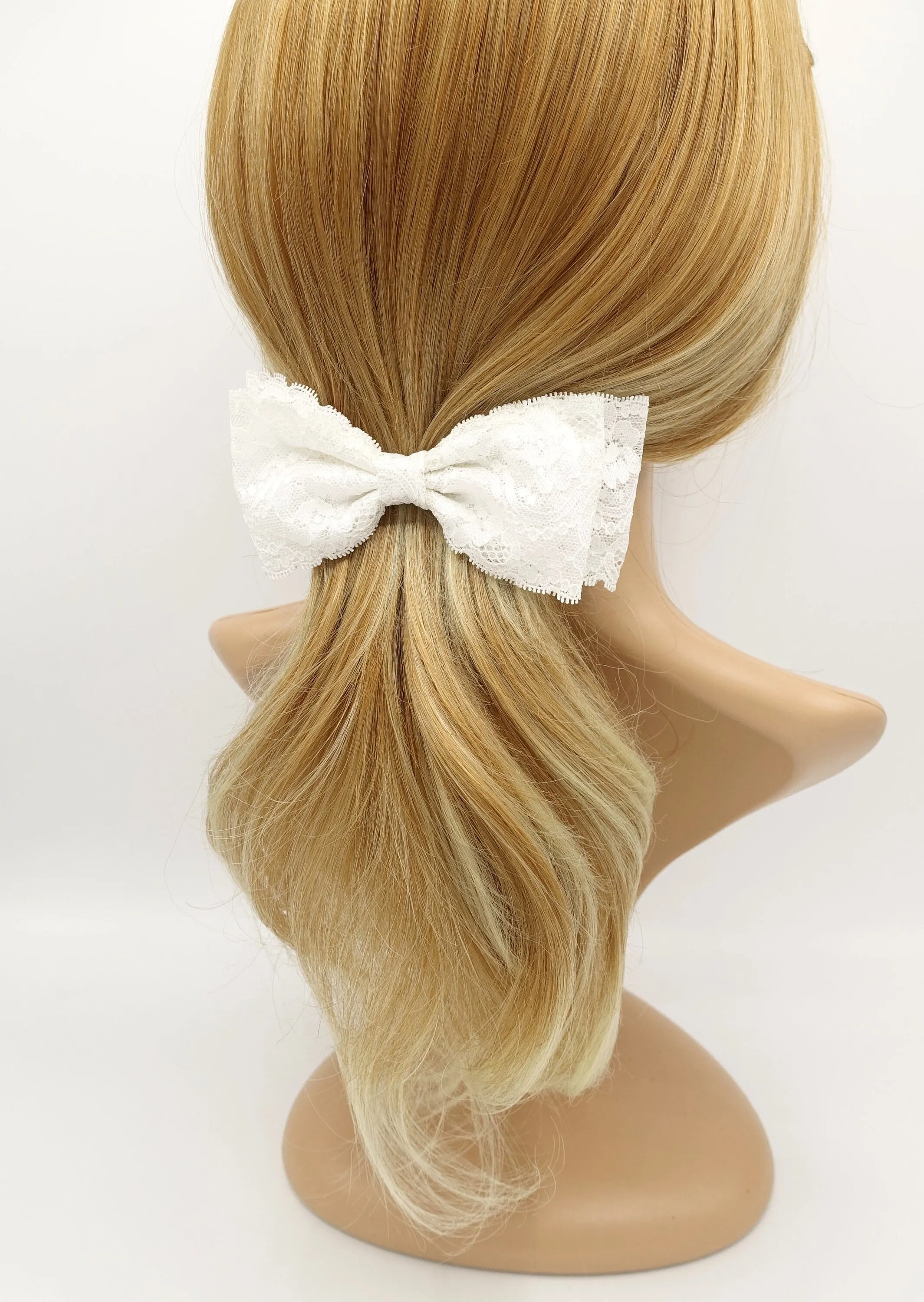 floral lace layered bow simple style hair accessory for women