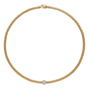 FOPE 18K Yellow Gold Solo Collection Diamond Necklace, 17 inch