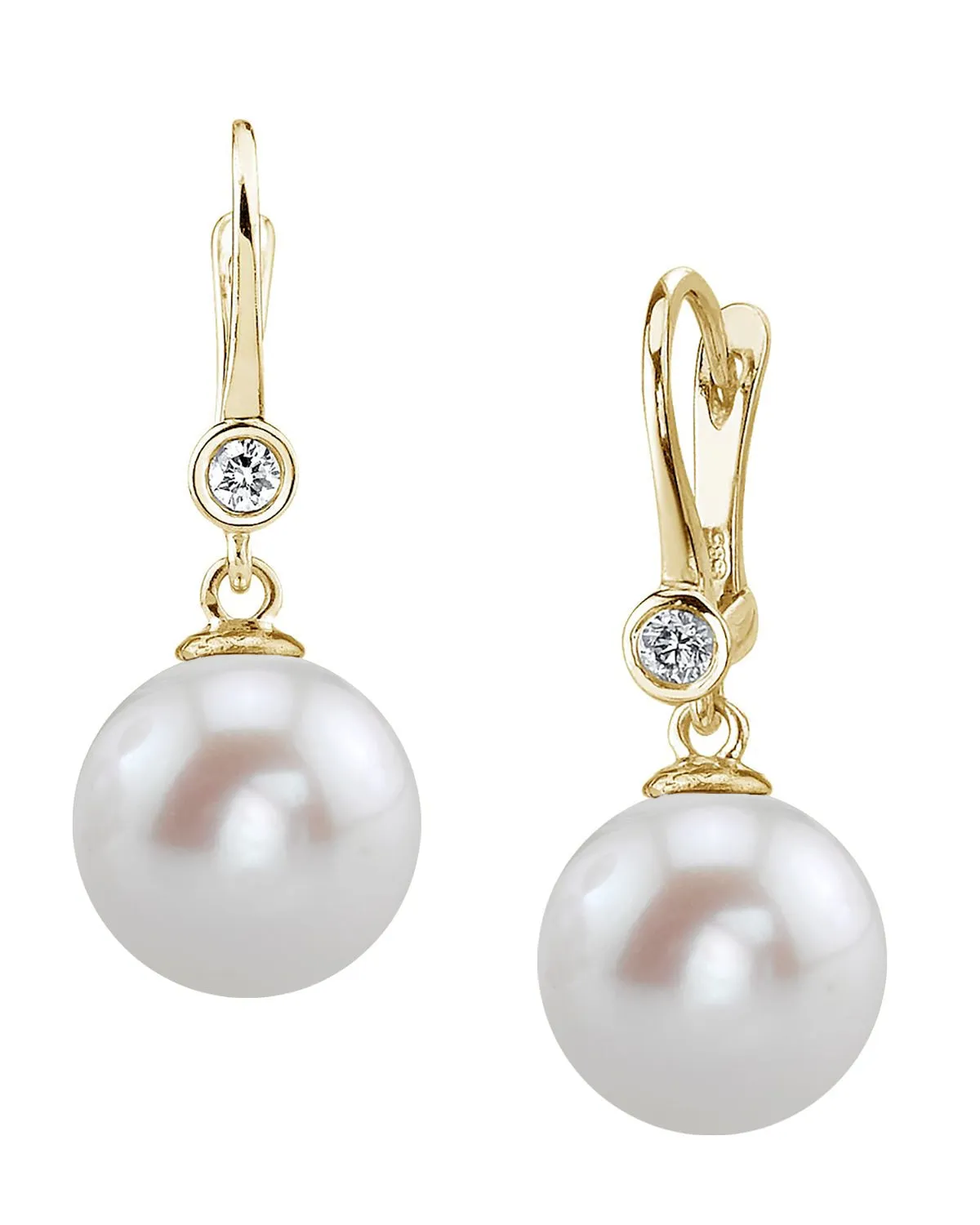 Freshwater Pearl & Diamond Michelle Earrings- Various Colors