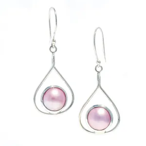 Full Moon Pink Mabe Pearl Earrings