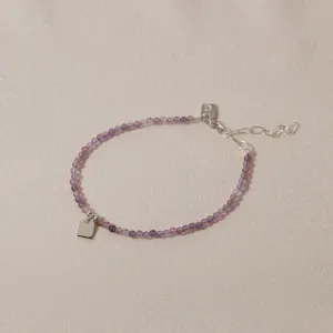 Galore Bracelet Birthstone February Amethyst & Tag | Silver