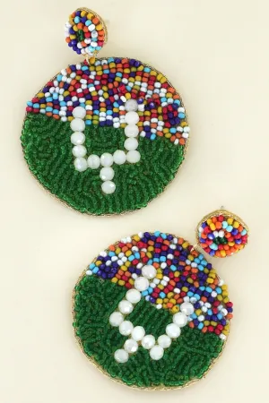 Game Day Seed Bead Field Goal Earrings