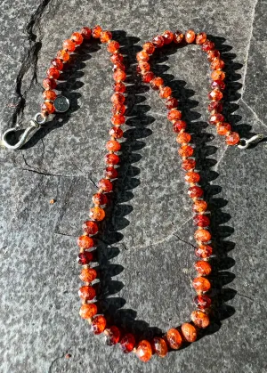 Garnet Hessonite "Baby's on Fire - Brian Eno" Necklace