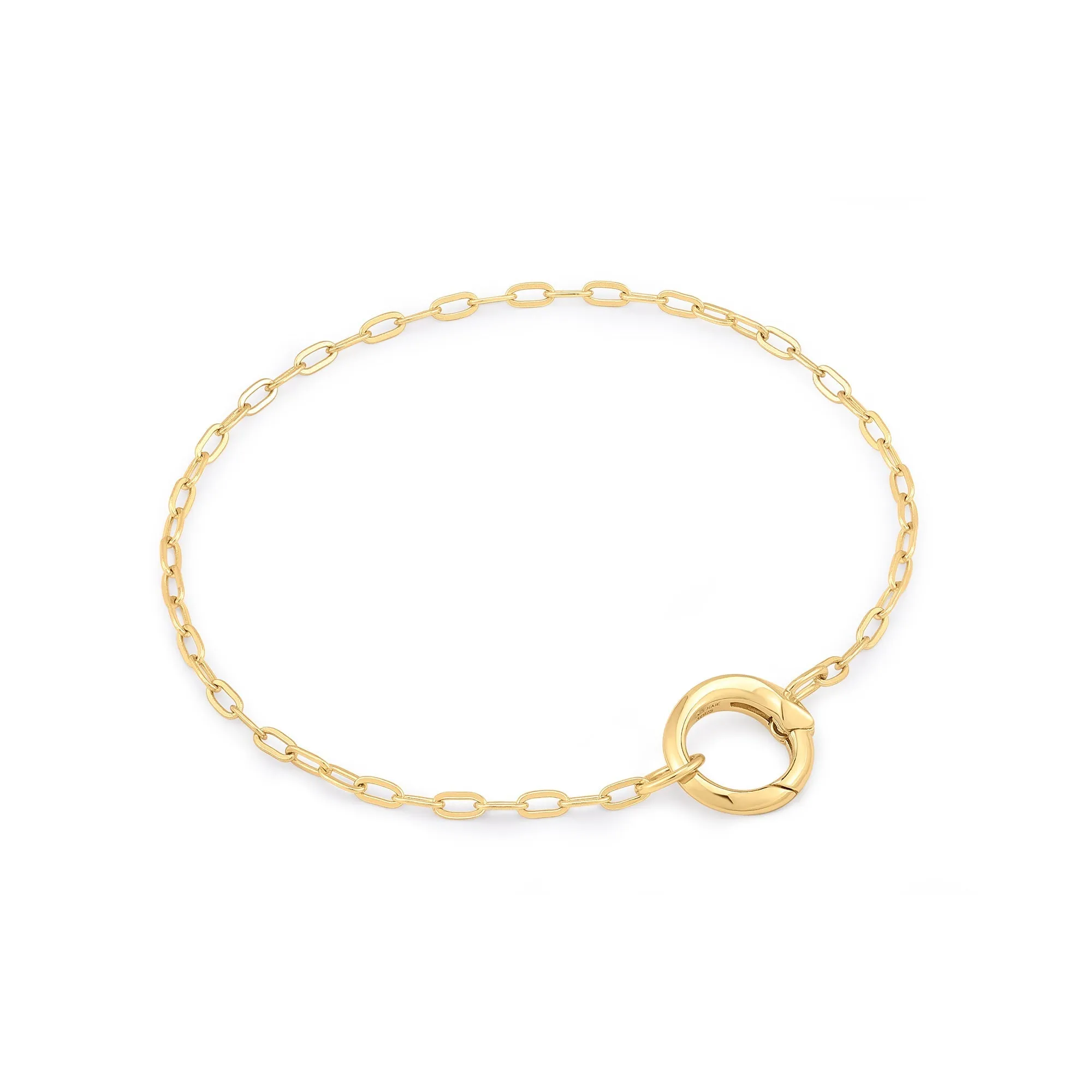 Gold Mini Link Charm Chain Connector Bracelet