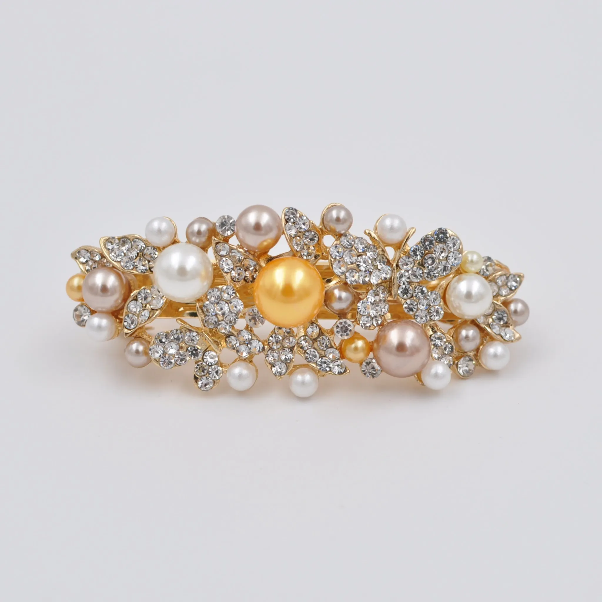 Gold Pearl Hair Clip