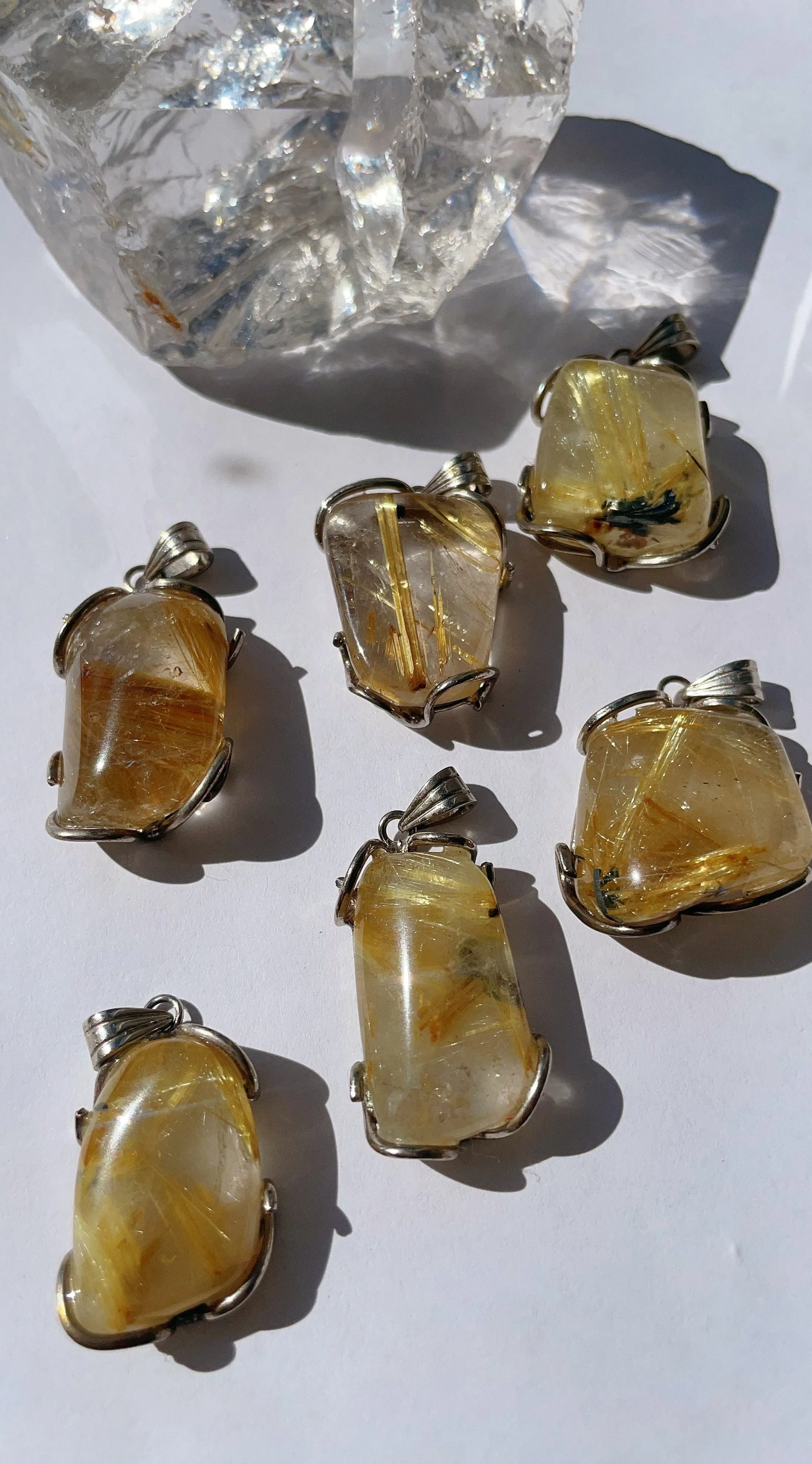 Gold Rutilated Quartz Pendant