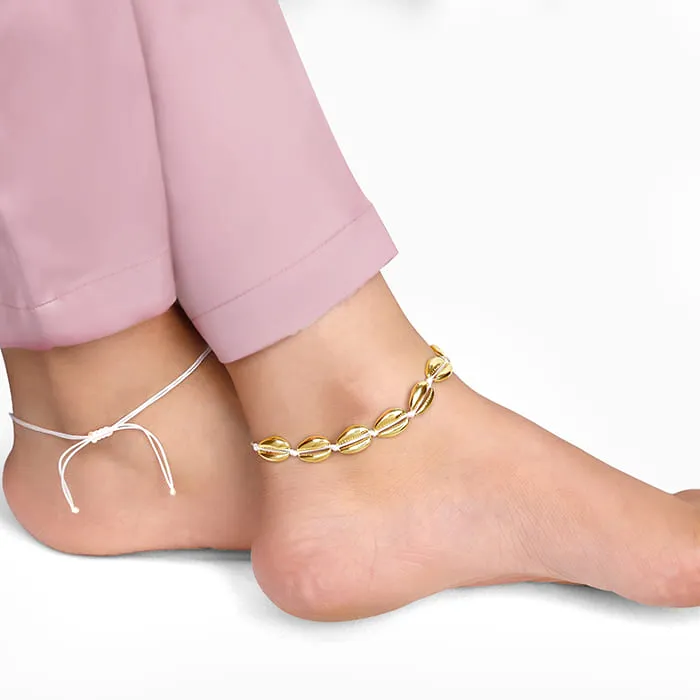 Golden Precious Cowry Anklet