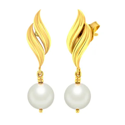 Graceful 14k Gold And Pearl Drop Earrings For Women From Pc Chandra Jewellers Online Exclusive