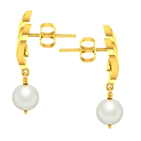 Graceful 14k Gold And Pearl Drop Earrings For Women From Pc Chandra Jewellers Online Exclusive