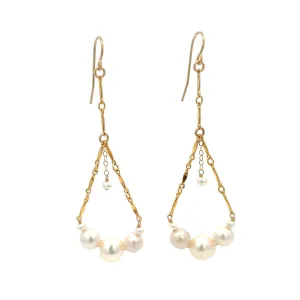 graduated pearl chandelier earrings