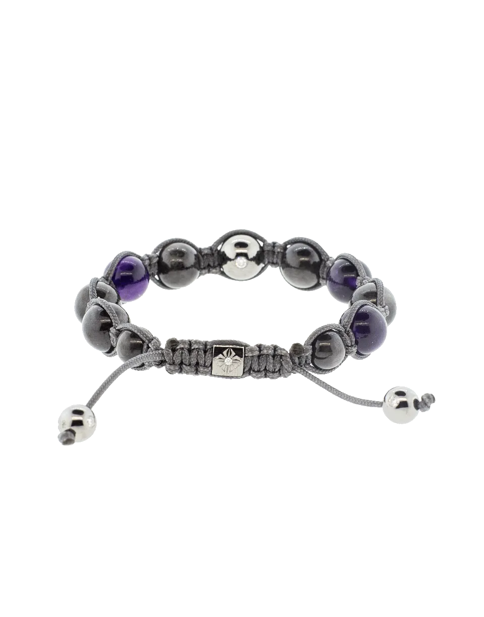 Grey Sapphire And Amethyst Bead Bracelet