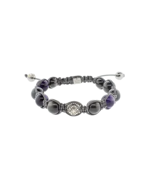 Grey Sapphire And Amethyst Bead Bracelet