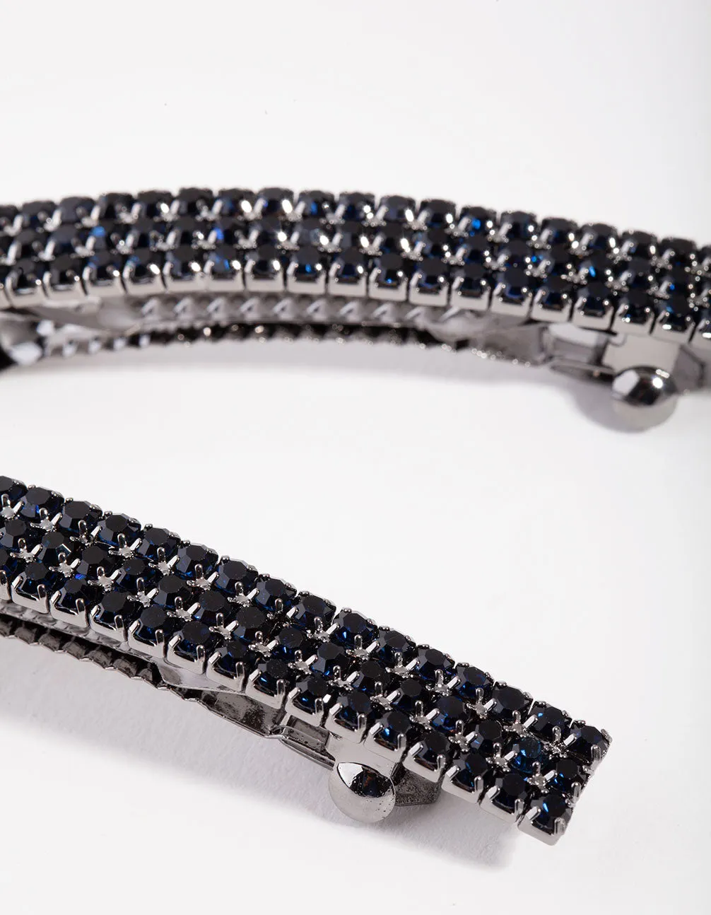 Gunmetal Diamante Barrette Pack